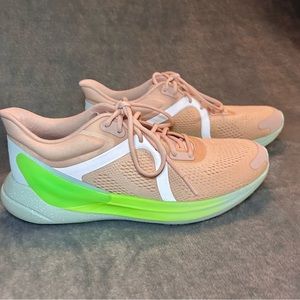 Lululemon Blissfeel Running Shoe Pink Peach Scream Green 8.5